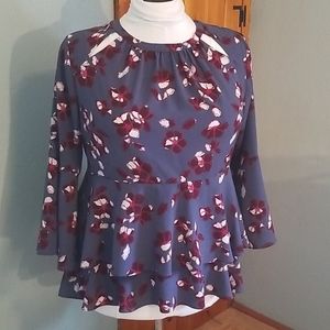 Printed Peplum Blouse